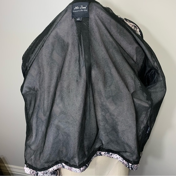Me Jane Cropped Hooded Windbreaker Bomber Jacket Pink Black Snake Print Sz Small - Picture 9 of 12
